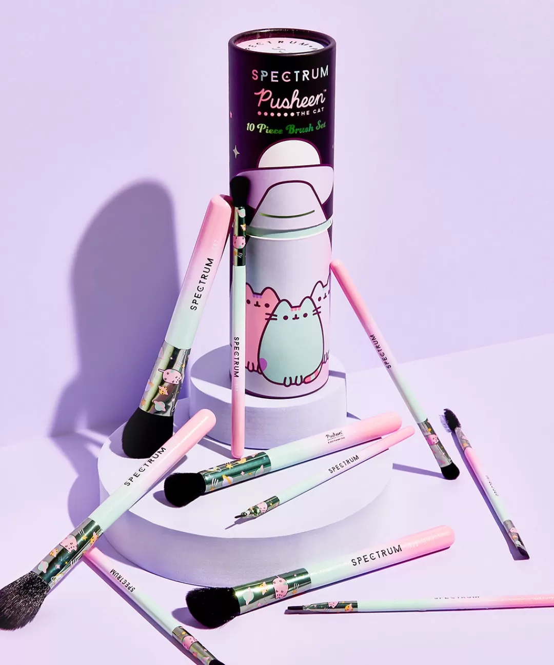 New Spectrum Pastel Pusheen 10-Piece Makeup Brush Set