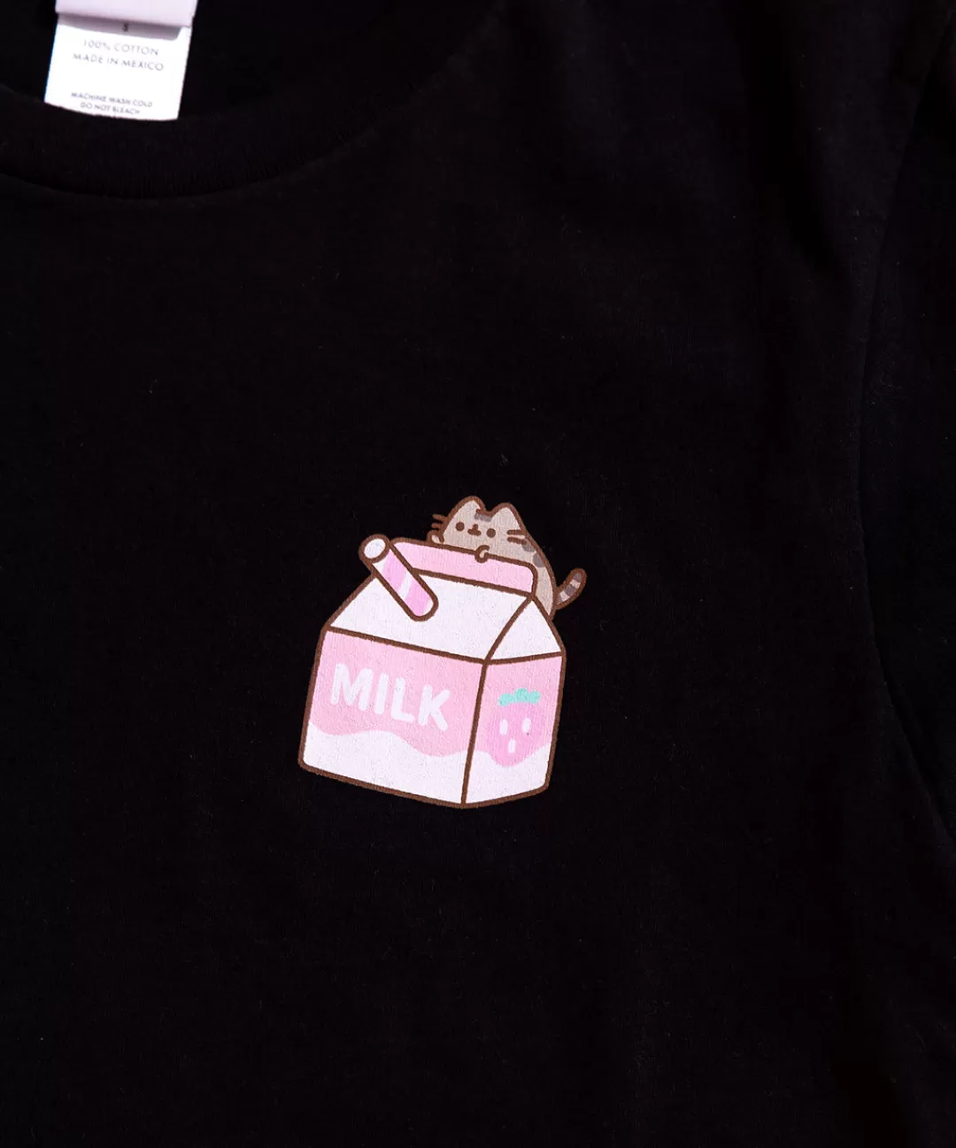 Discount ACDC Pusheen Strawberry Milk Sips Unisex Tee